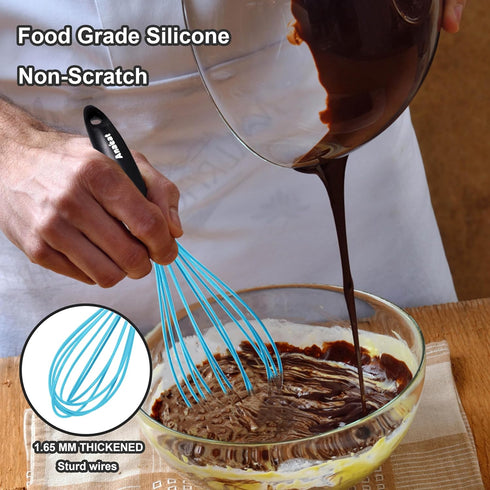 Anaeat Silicone Balloon Whisk, Perfect for Non-Stick Cookware, Milk and Egg Beater Blender, Heat Resistant Kitchen Whisks for Whisking, Cooking, B...