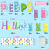 108Pcs Easter Hello Peeps Cutouts Bulletin Board Set Easter Bunny Peeps Paper Cut-Outs Easter Day Bunnies Trim Border Bulletin Board for School Cl...