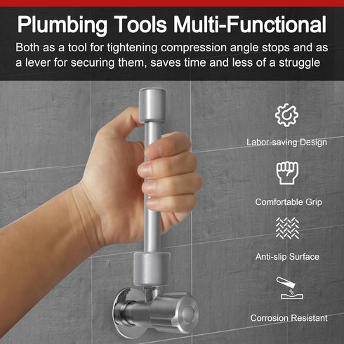 Plumbing Tools Angle Stop Wrench, Angle Stop Removal Tool for Professional Plumber, Plumbers Wrench Tools for Installing a New Compression Angle S...