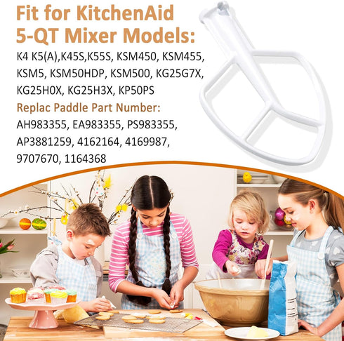 K5AB K5SS Stand Mixer Flat Beater Blade ???????? ???????? for KitchenAid Paddle Attachment 5-QT Coated Flat Beater 9707670 W10807813 PS983355 AP38...