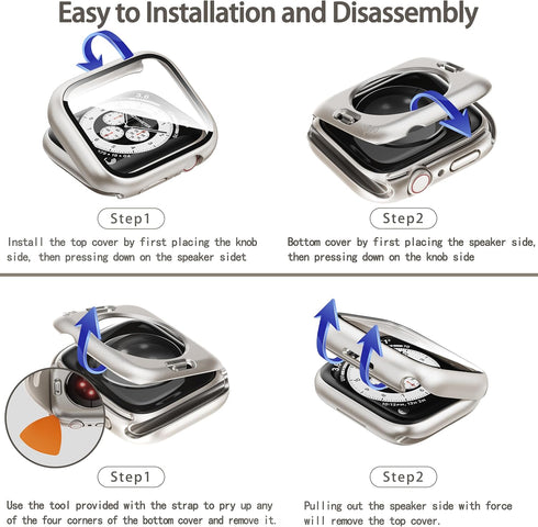 2 in 1 Waterproof Case Compatible with Apple Watch 40mm Series 6/5/4/SE with Tempered Glass Screen Protector, Full Coverage Bumper Cover for iWatc...