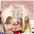 Sweet 16th Birthday Banner Backdrop Decorations for Girls, Rose Gold 16 Birthday Party Sign Supplies, Pink 16 Years Old Birthday Poster Background...