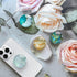 Translucent Clear Phone Grip with Expanding Kickstand,Cell Phone Collapsible Stand White Shell Pattern Design for Smartphones...