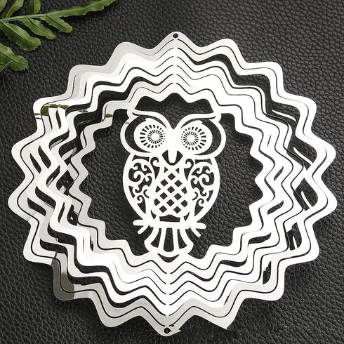 9 Pcs Owl Bird Scare Discs Set Reflective Wind Spinners Outdoor Garden Decor Scare Birds Squirrels Away for Yard Patio Farm...