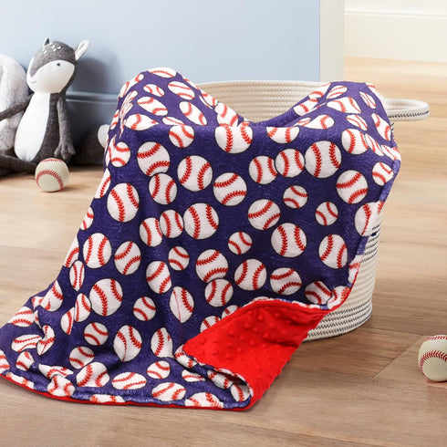 Vansolinne Baseball Blanket for Boys Super Soft Fleece Infant Blanket with Dotted Backing Double Layer Newborn Toddler Blankie for Nursery Strolle...
