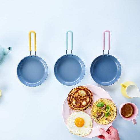 GreenPan Mini Healthy Ceramic Nonstick, 5" Round Egg Pan, PFAS-Free, Dishwasher Safe, Stay Cool Handle, Yellow...