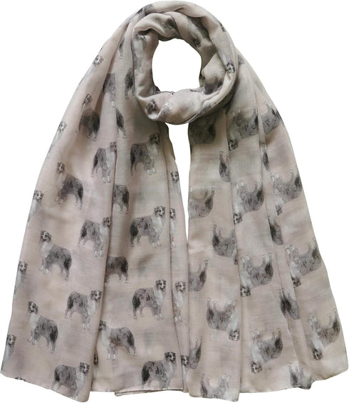 Lina & Lily Australian Shepherd Dog Print Women's Scarf Shawl Wrap Lightweight...
