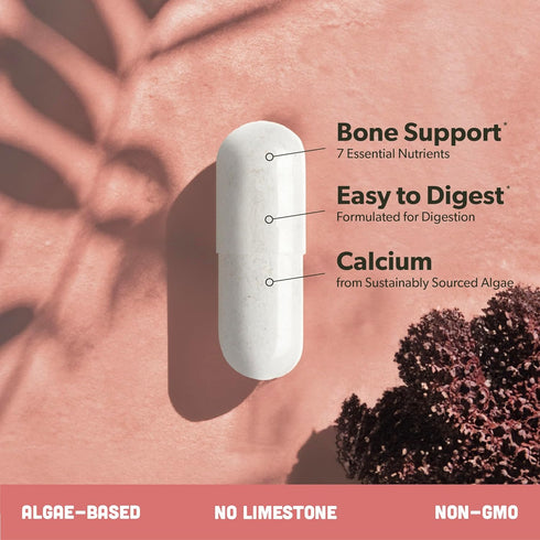 Calcium Supplement - Whole Food with Vitamin K2 & D3, Magnesium, Zinc, Boron, Mineral Complex. Sourced Sustainably from Red Algae. for Bone Streng...