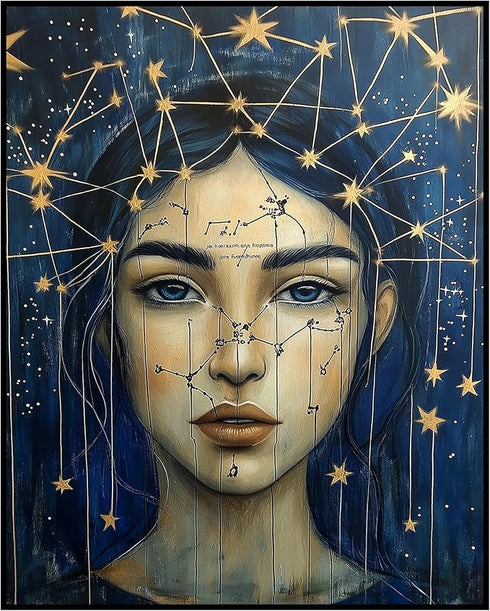 Posterizer 1 pcs-woman in the stars and constellations -1-Astrology & Zodiac Art-Fantasy & Fiction Art-Gifts for Women-Decor for Home & Office- un...