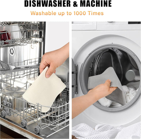 20 Pcs Kitchen Reusable Paper Towels Washable,100% Cotton Cleaning Cloth,10"x12" Flat Waffle Dish Cloth for Cutlery Cleaning & Drying ,Kitchen Tow...