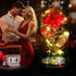 Childom Birthday Gifts for Women,Christmas Flowers Gifts for Her,Women,Mom,Wife,Grandma,Light Up Rose in Glass Dome,Colorful Red Flowers for Chris...