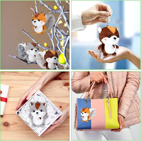 Sosation 6 Pcs Squirrel Stuffed Animal Plush 4.7 Inch Cute Squirrel Plush Small Stuffed Squirrel Toy Stuffed Animal Keychain for DIY Birthday Part...
