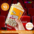 RAYMEA Popcorn Buckets Disposable 32oz Retro Style Paper Leak Proof Popcorn Containers Popcorn Bowls for Family Movie Night & Party - 10 Pac...