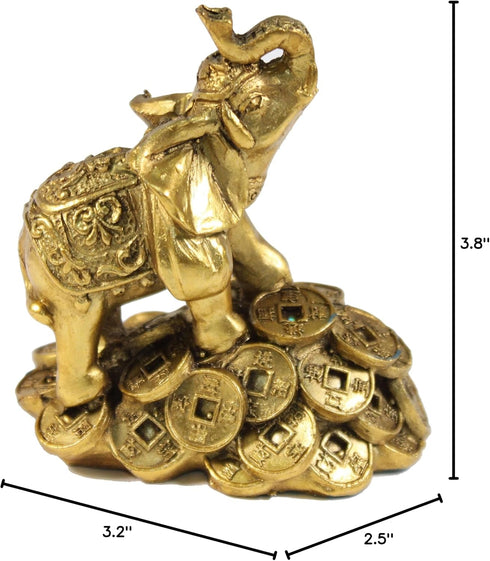 Feng Shui 3" Money Elephant Figurine Wealth Lucky Figurine Gift & Home Decor...