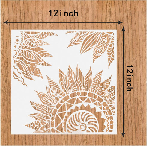 9 Pack(12x12 Inch) Large Mandala Stencils, Reusable Stencils for Painting Template Stencils Painting DIY Painting Art Scrapbook on Wood, Floor, Wa...