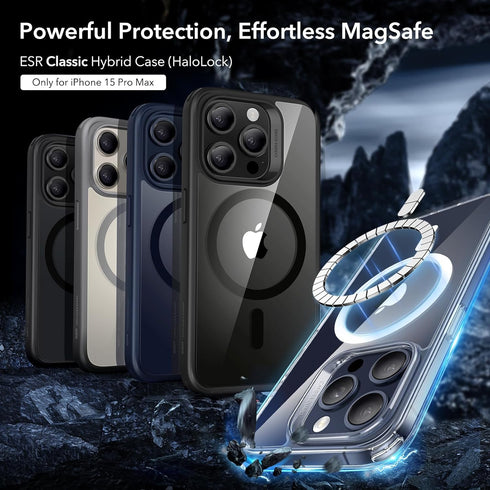 ESR for iPhone 15 Pro Max Case, Compatible with MagSafe, Military-Grade Protection, Yellowing Resistant, Scratch-Resistant Back, Magnetic Phone Ca...