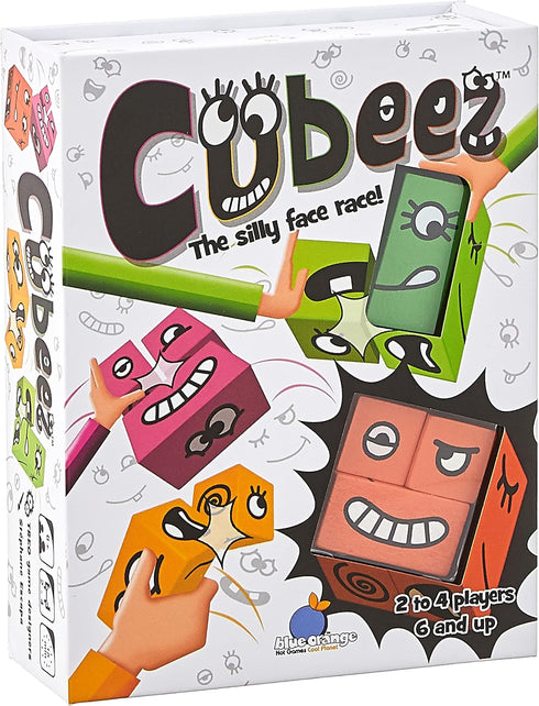 BLUE ORANGE GAMES Cubeez Original Matching Face Changing Expression Puzzle Race with Wooden Cubes, 1 to 4 Players, Ages 6+...