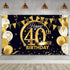 Blulu 40th Birthday Party Decoration, Extra Large Fabric Black Gold Sign Poster for 40th Anniversary Photo Booth Backdrop Background Banner, Birth...