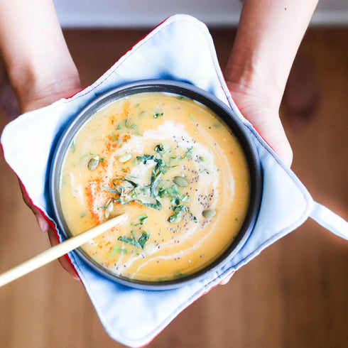 Jokari Microwavable Bowl Holder 2-Pack, Reversible Hot Pad Cozy for Soup, Pasta, Oatmeal, and Ice Cream, Shaped to Fit and Cradle Hot or Cold Bowl...