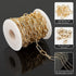 16.4 Feet Aluminum Oval Light Gold Chains for Jewelry Making Unwelded Textured Paperclip Link Cable Chain Roll Necklace Chains Bulk with Lobster C...