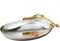 Golden Vine Hammered Stainless Steel Nut Bowl/Dish, Silver/Gold, 6.25" x 4.25"...