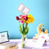 Hotop 30 Pcs Floral Card Holder Pick Metal Wire Flower Place Card Stick 13.4 in Picture Photo Memo Holder Round Floral Gift Stick Clip for Centerp...
