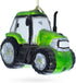 Rustic Green Tractor Blown Glass Christmas Ornament...