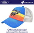 Ford Bronco Embroidered Logo Washed Cotton Adjustable Trucker Hat with Curved Brim, Royal Blue, One Size...