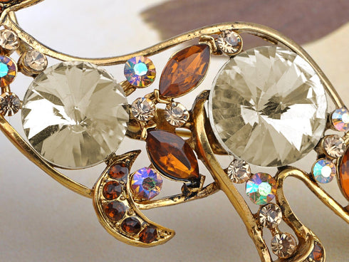 Alilang Golden Tone Topaz Colored Rhinestones Australian Kangaroo Cutout Brooch Pin...
