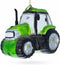 Rustic Green Tractor Blown Glass Christmas Ornament...