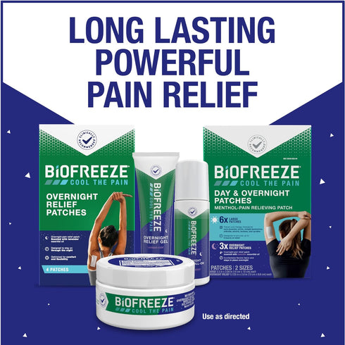 Biofreeze Day & Night Pain Relief Patches, Knee & Lower Back Pain Relief Patch, Sore Muscle Relief, Neck Pain Relief, Pharmacist Recommended, FSA ...
