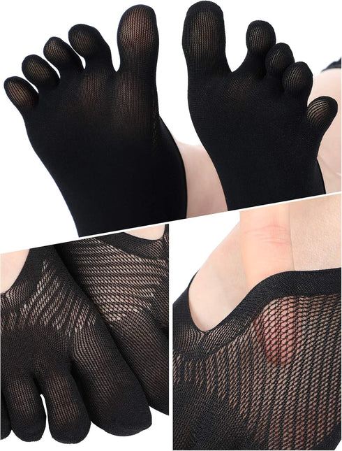 Pangda 6 Pairs Women Toe Socks No Show Toe Separator Full Finger Low Cut Liner Socks with Gel Tab...