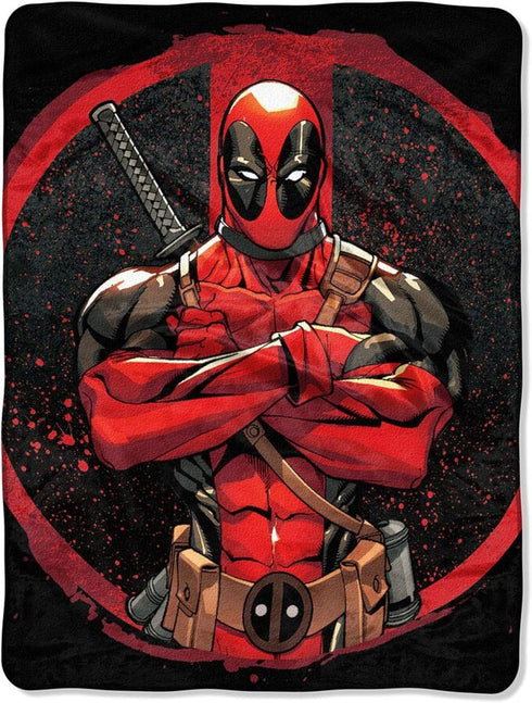 Marvel, Tough Guy, 46" x 60" Deadpool Micro Raschel Throw Blanket...
