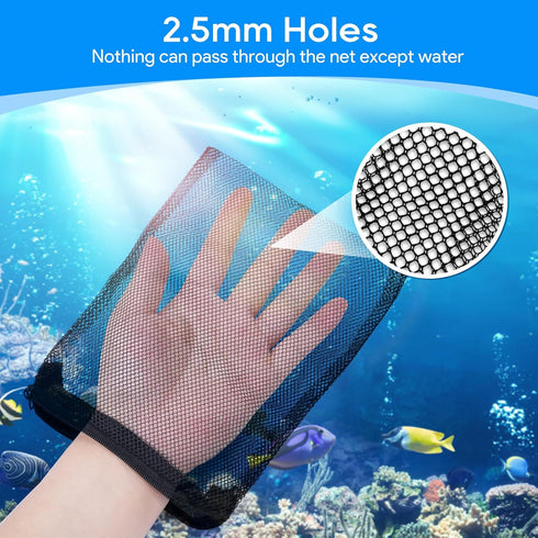 Aquarium Filter Media Bags for Aquarium with Zipper, Reusable Strong Polyester Fine Mesh Bag for Activated Carbon, Bio Filter Balls, Ceramic Rings...