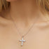 Barzel Rose Gold & White Gold Plated Created Opal Cross Chain With Pendant...