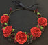 Flower Crown Girls Floral Headpiece - Artificial Burgundy Roses Wedding - Bridal Boho...