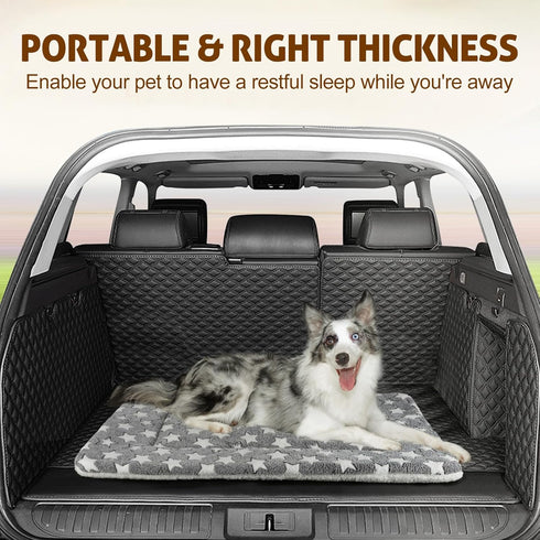 Mora Pets Dog Bed Crate Pad Ultra Soft Pet Bed with Cute Star Print Washable Crate Mat for Large Medium Small Dogs Reversible Fleece Dog Crate Ken...
