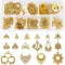 SUNNYCLUE 1 Box 64Pcs Earring Connectors Charms Filigree Components Links Chandelier Charms Flower Linking Charms Loops Jewelry Making Kit for Vin...