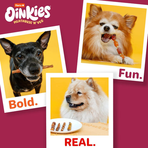 Oinkies Meathouse'n'Veg Hearty Kabobs Dog Treats with Real Chicken, Duck, Carrots, and Sweet Potato, Long-lasting yet Highly Digestible, 18 Count...