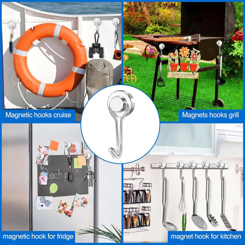LOVIMAG Cruise Magnets, 40LBS Magnetic Hooks for Cruise Cabins, Swivel Magnet Hooks for Refrigerator, Fridge Magnets with Hooks for Kitchen Access...