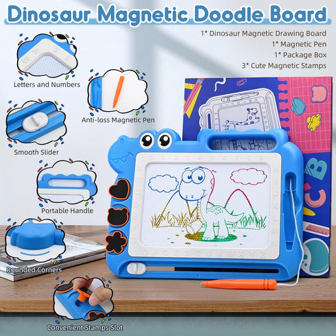 AiTuiTui Magnetic Drawing Board Toddler Toys Gift for 2 3 Year Old Girls Boys, Sketch Writing Doodle Pad Age 2-4 Travel Games, Educational Learnin...