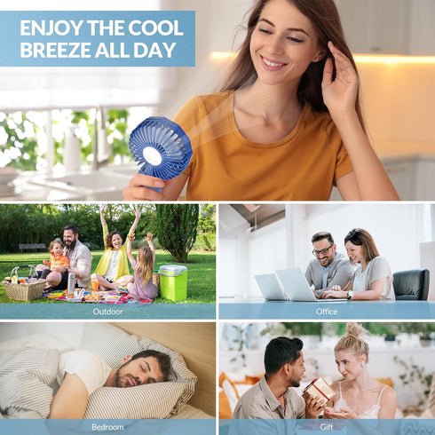 mafiti Handheld Fan,Rechargeable Portable Fan with 3 Speeds,4000mAh Battery Operated Mini Hand Fan Folding for Desktop Home Office Bedroom Outdoor...