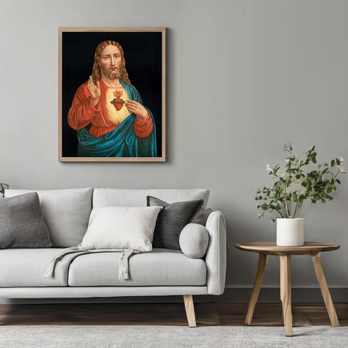 Posterizer 1 pcs-Heart of Jesus painting poster-Religious Posters-Gifts for Christians -Decor for Church, Sunday School Classroom- unframed wall a...