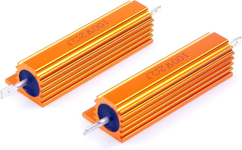 100 Watt 2 Ohm 5% Wirewound Resistor Electronic Aluminium Shell Resistors Gold (Pack of 2)...