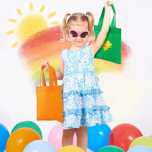 Aneco 24 Pack Non-woven Party Bags with Handles 8×8 Inch Treat Tote Bags Rainbow Party Gift Bags for Birthday Party Favor DIY Crafts Event Supplie...