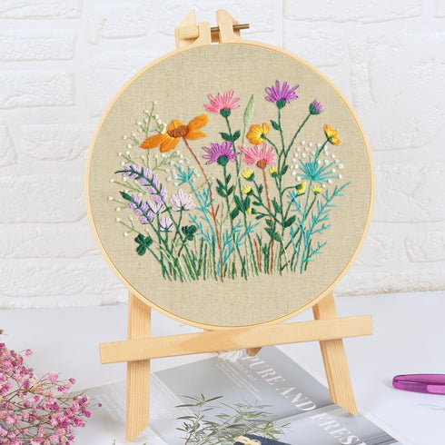 MAMUNU Embroidery Kit for Beginners Adults, Cross Stitch Kits, Stamped Cross Stitch Kits, Flower Embroidery Kit with Printed Embroidery Cloth, Emb...