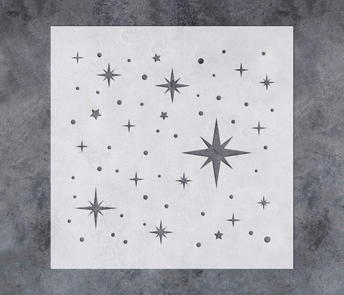 GSS Designs Twinkle Star Stencil (12x12Inch) - Reusable Mylar Template Stencils for Painting on Wall Wood Canvas Fabric Furniture (SL-104)...