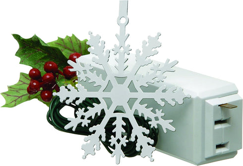 1225LS Snowflake Metal Ornaments with On/Off Touch Control Ornament for Christmas Tree Lights, 7.5 inches White,...