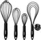 Anaeat Silicone Kitchen Whisk Set of 4, Perfect for Non-Stick Cookware, Egg Beater Milk Blender for Whisking, Cooking, Baking, Beating - 11'' Flat...