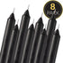 Straight Black Candlesticks - Pack of 8 6" Coated Black Candles - 5 Hour Long Burning Unscented Candles for Halloween, Chime, Wedding, and Home De...